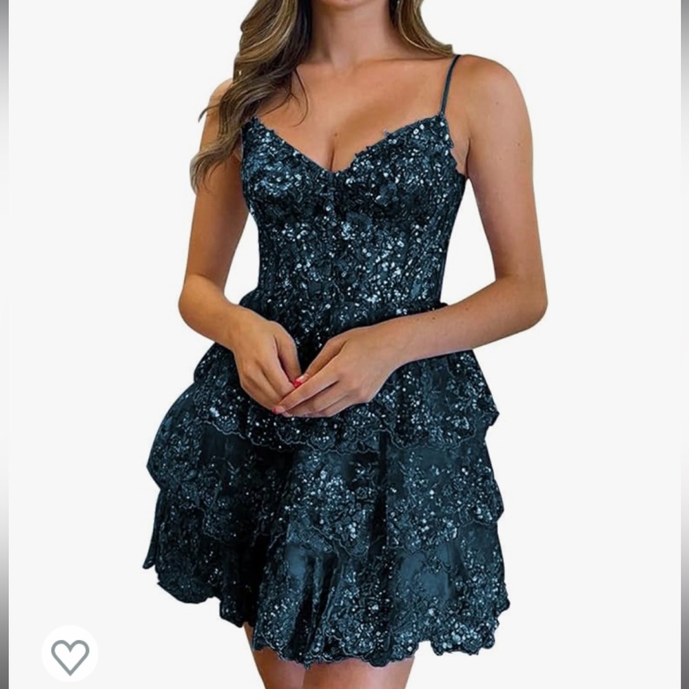 Homecoming dress peacock color